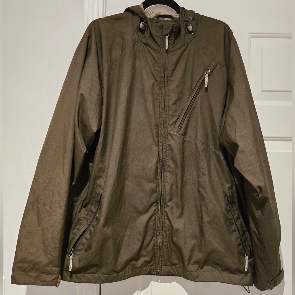 Vintage Columbia Green Hooded Windbreaker Full Zip Men's Size Large Windbreaker